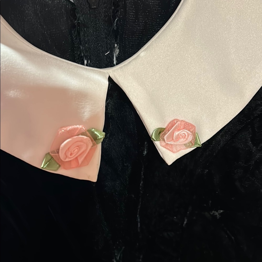 Black and White Formal Dress with Peter Pan Collar - Picture 2 of 5